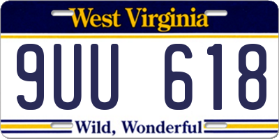 WV license plate 9UU618