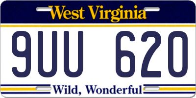 WV license plate 9UU620