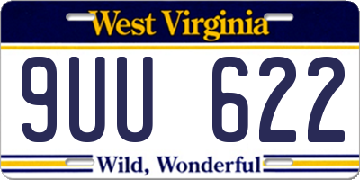 WV license plate 9UU622