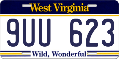 WV license plate 9UU623