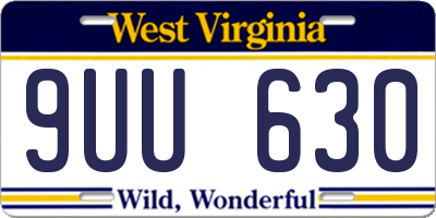 WV license plate 9UU630
