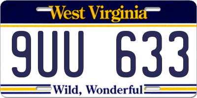 WV license plate 9UU633