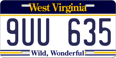 WV license plate 9UU635