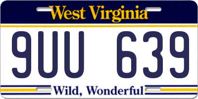WV license plate 9UU639
