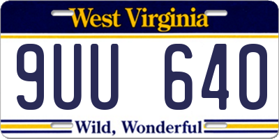 WV license plate 9UU640