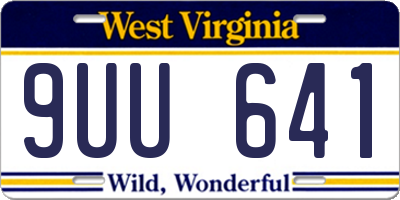 WV license plate 9UU641