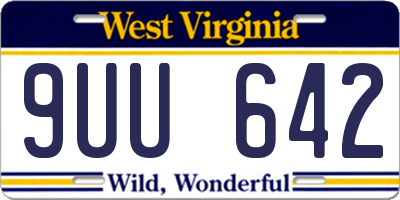 WV license plate 9UU642
