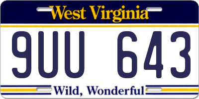 WV license plate 9UU643
