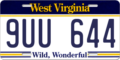 WV license plate 9UU644