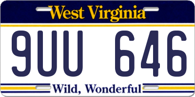 WV license plate 9UU646