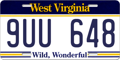 WV license plate 9UU648
