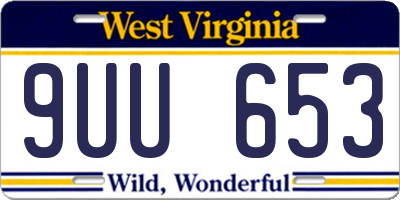 WV license plate 9UU653