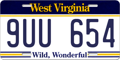 WV license plate 9UU654