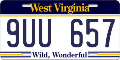 WV license plate 9UU657