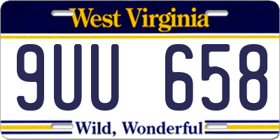 WV license plate 9UU658