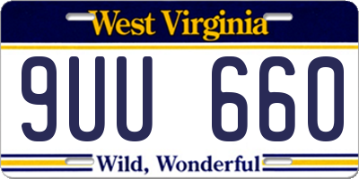 WV license plate 9UU660