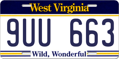 WV license plate 9UU663