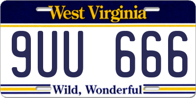 WV license plate 9UU666