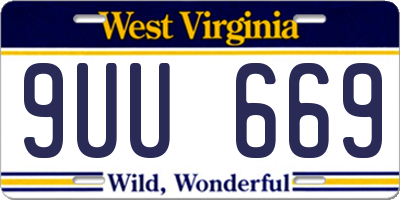 WV license plate 9UU669
