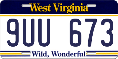 WV license plate 9UU673