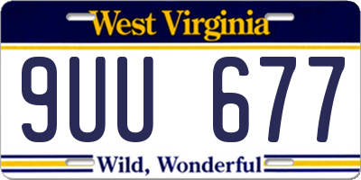 WV license plate 9UU677