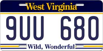 WV license plate 9UU680