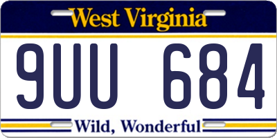 WV license plate 9UU684