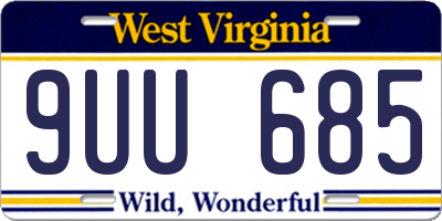 WV license plate 9UU685