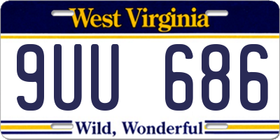 WV license plate 9UU686