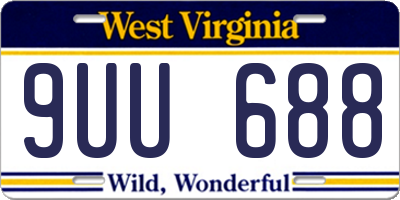 WV license plate 9UU688