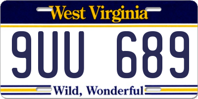 WV license plate 9UU689