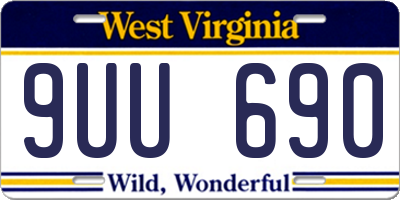 WV license plate 9UU690