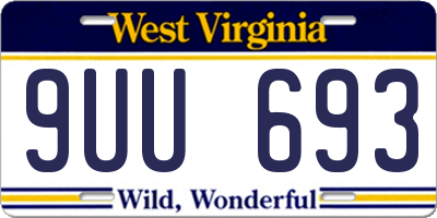 WV license plate 9UU693