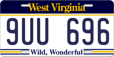 WV license plate 9UU696