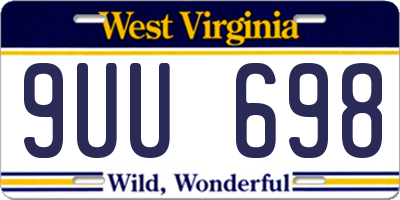 WV license plate 9UU698