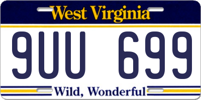 WV license plate 9UU699