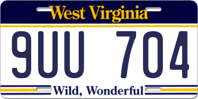 WV license plate 9UU704