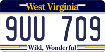 WV license plate 9UU709