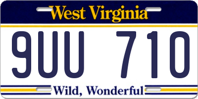 WV license plate 9UU710