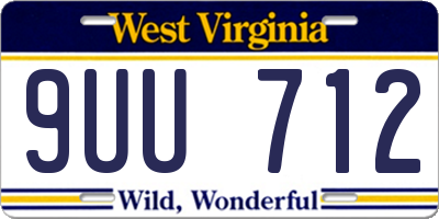 WV license plate 9UU712