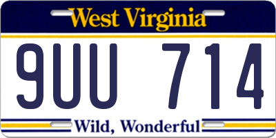 WV license plate 9UU714