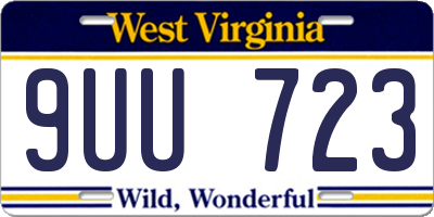 WV license plate 9UU723