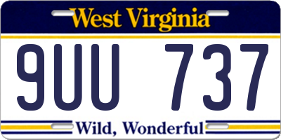WV license plate 9UU737