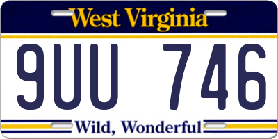 WV license plate 9UU746