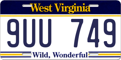 WV license plate 9UU749