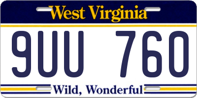 WV license plate 9UU760
