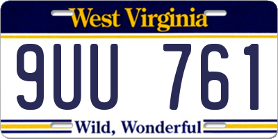 WV license plate 9UU761