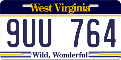 WV license plate 9UU764