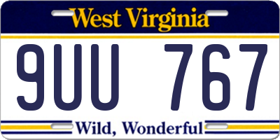 WV license plate 9UU767