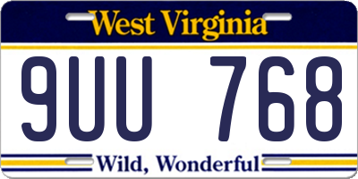 WV license plate 9UU768